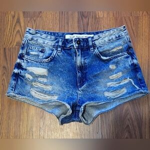 Women's Divided Jean Shorts 6 Skinny Fit Regular Waist Denim Casual Distressed